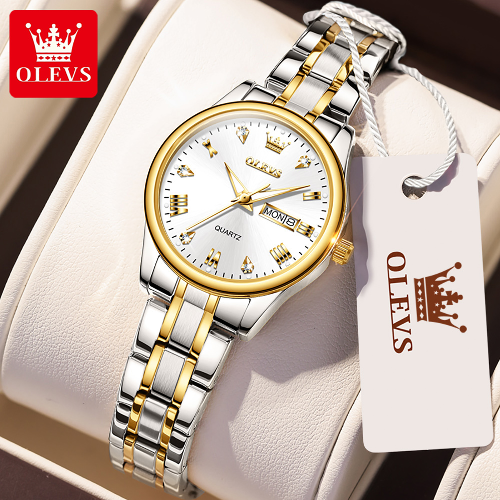 OLEVS 5563 New Fashion Women Q - đánh giá và giá Luxury Watch Leather Strap