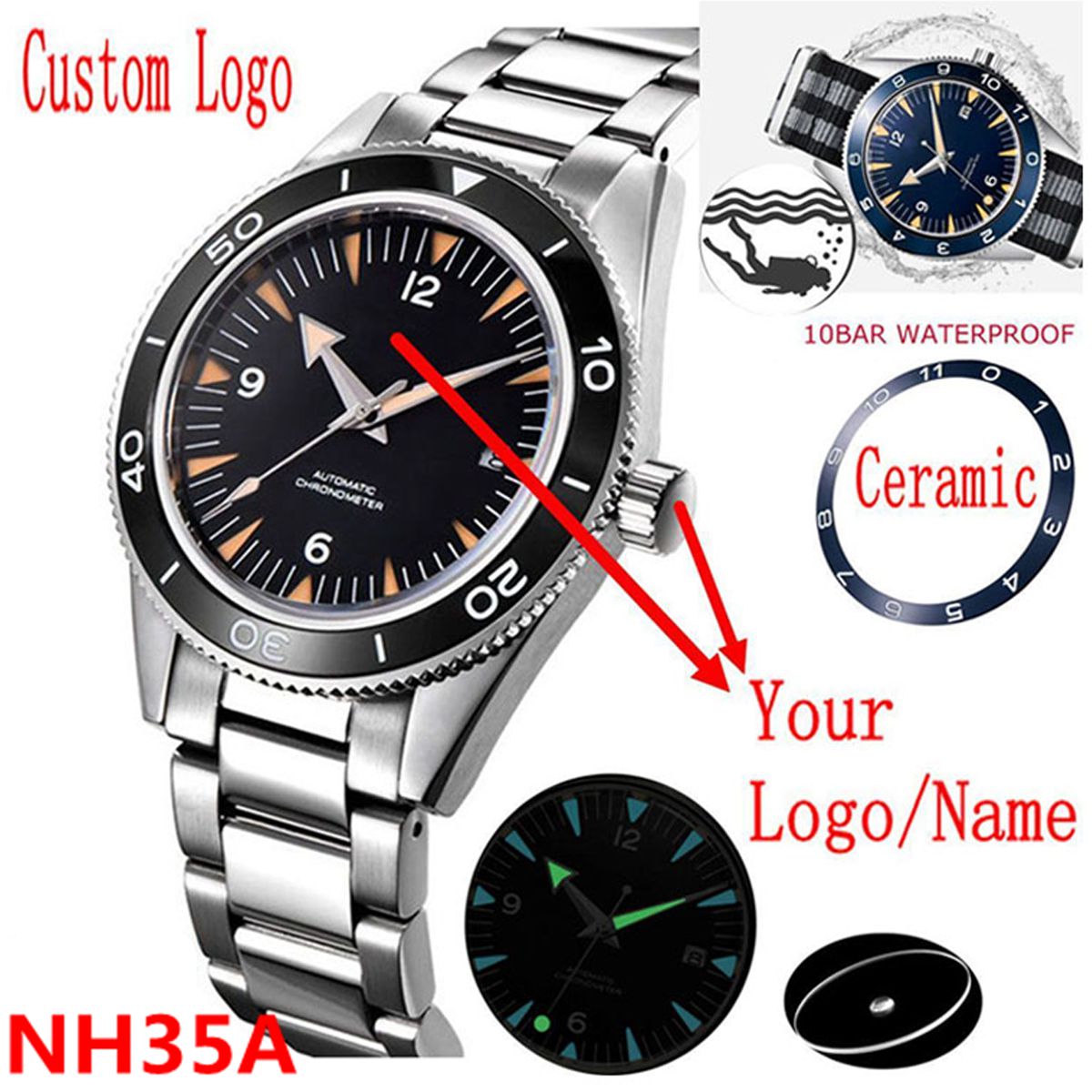 Tùy Chỉnh Logo NH35A Đồng Hồ 1 - đánh giá và giá Lux Watch