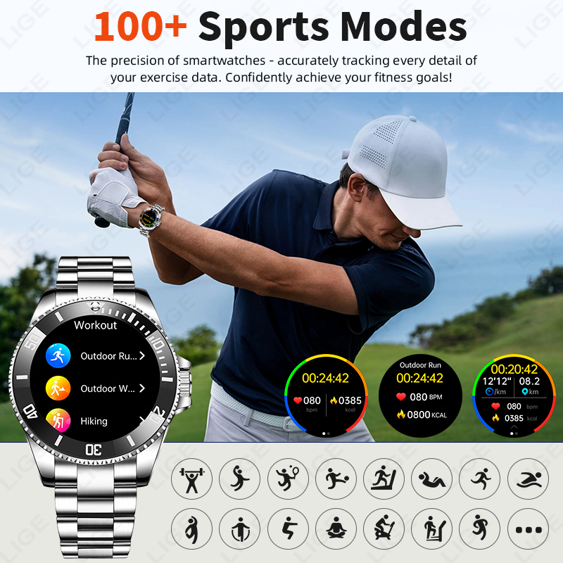 LIGE Business Smart Watch Men  - đánh giá và giá Luxury Watch On Wrist