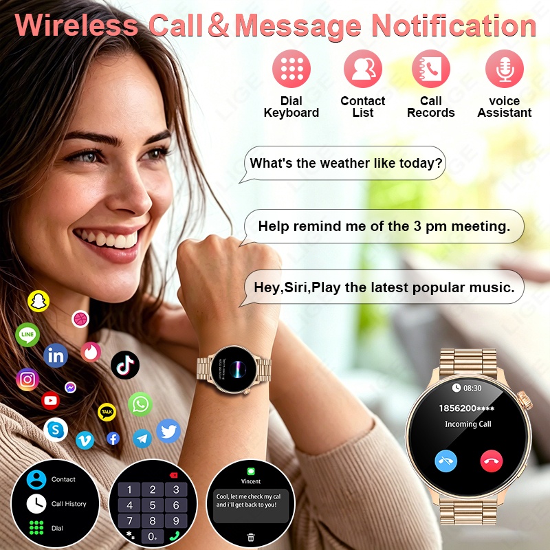 LIGE Luxury Women Smart Watch  - đánh giá và giá Luxury Watch On Wrist
