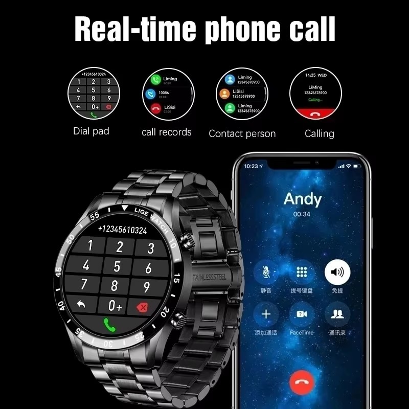 LIGE New Bluetooth Call Smart  - đánh giá và giá Luxury Watch On Wrist
