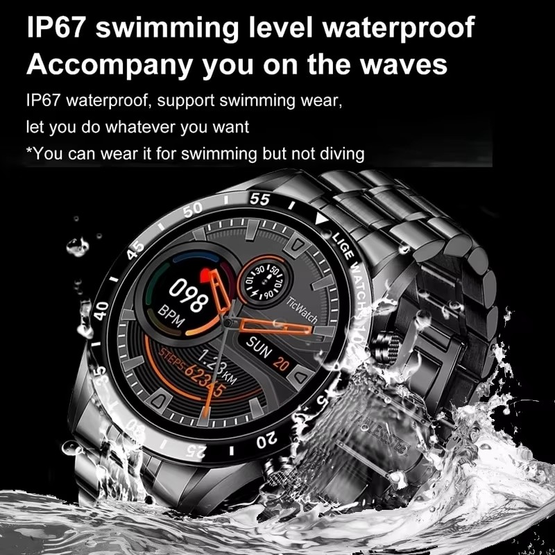 LIGE New Bluetooth Call Smart  - đánh giá và giá Luxury Watch On Wrist