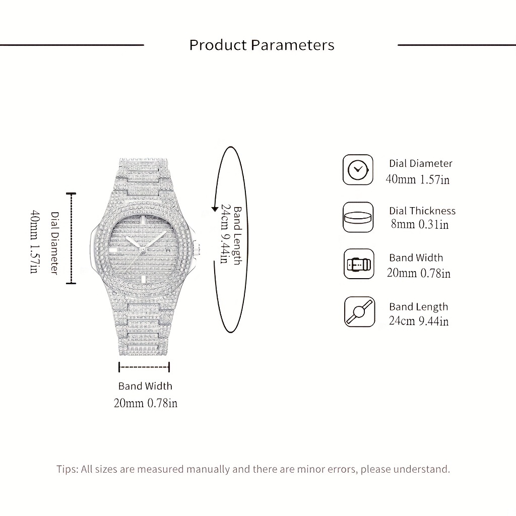 1pc Popular Hip Hop Full Artif - đánh giá và giá Lux Watch