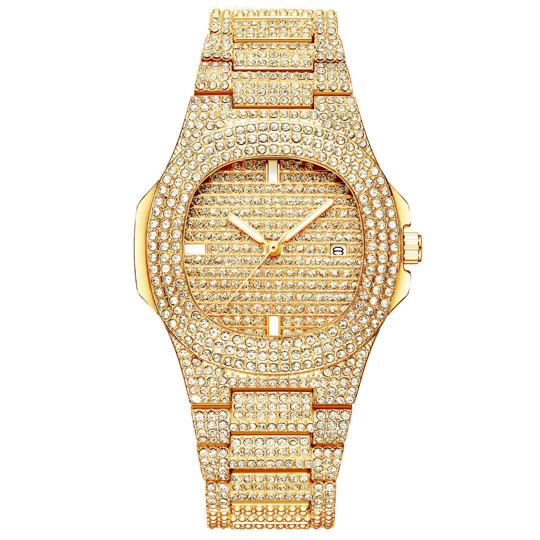 1pc Popular Hip Hop Full Artif - đánh giá và giá Lux Watch