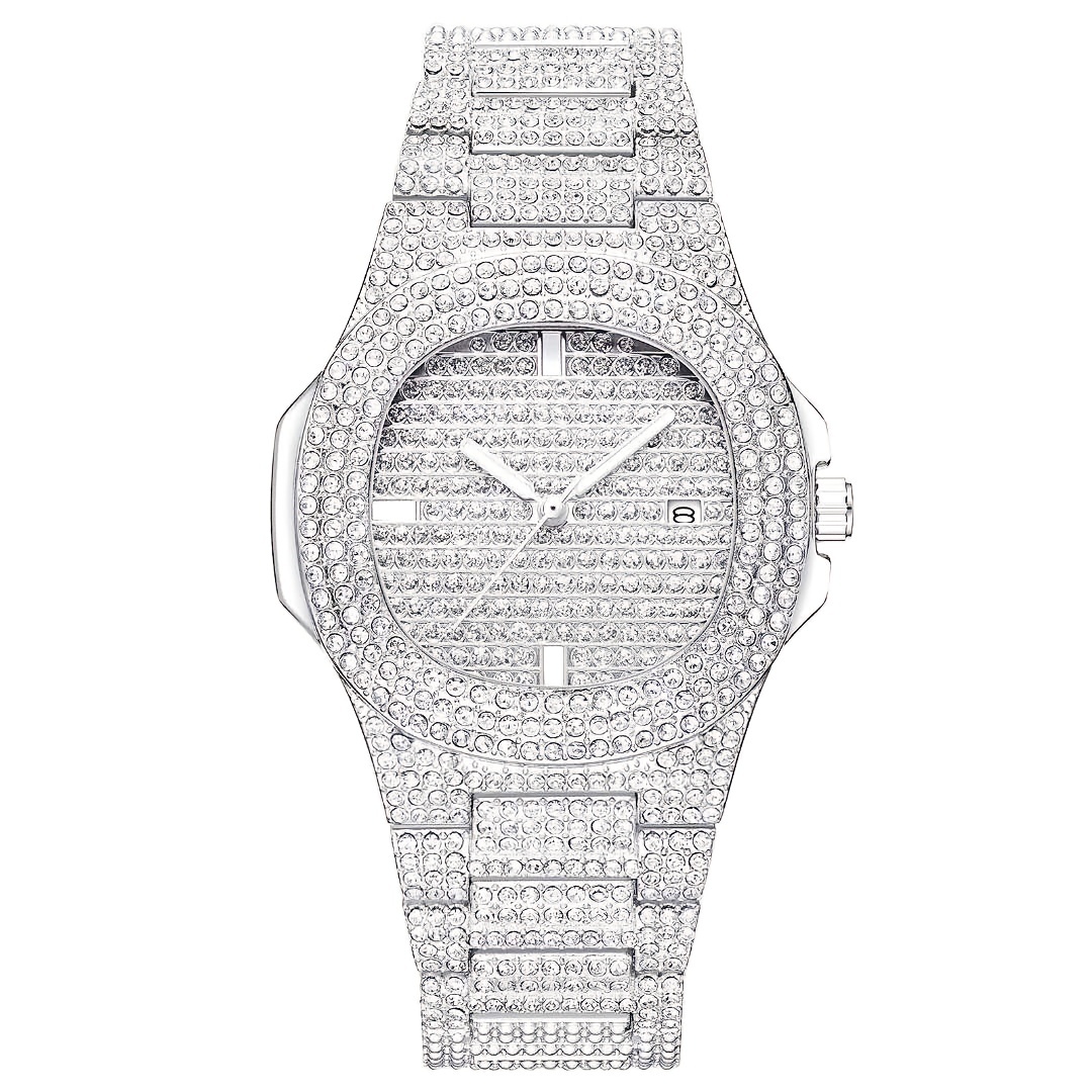 1pc Popular Hip Hop Full Artif - đánh giá và giá Lux Watch