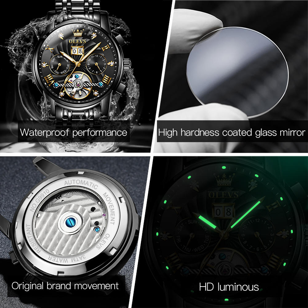 OLEVS Classic Men's Watches To - đánh giá và giá Tourbillon Movement Watch