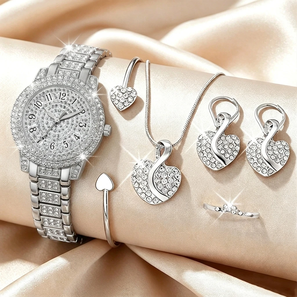 6PCS Fashion Rhinestone Women  - đánh giá và giá Lux Watch