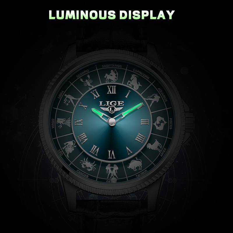 LIGE Zodiac Men Watch Top Bran - đánh giá và giá Zodiac Luxury Watch